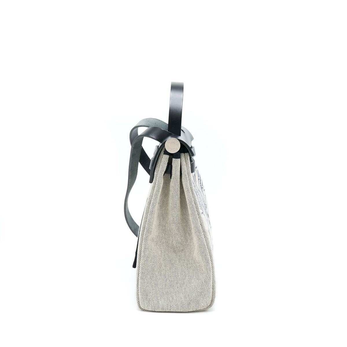 Hermes Herbag Zip 31 Pegase Bleu Indigo/ Ecru-Noir/ Noir SHW