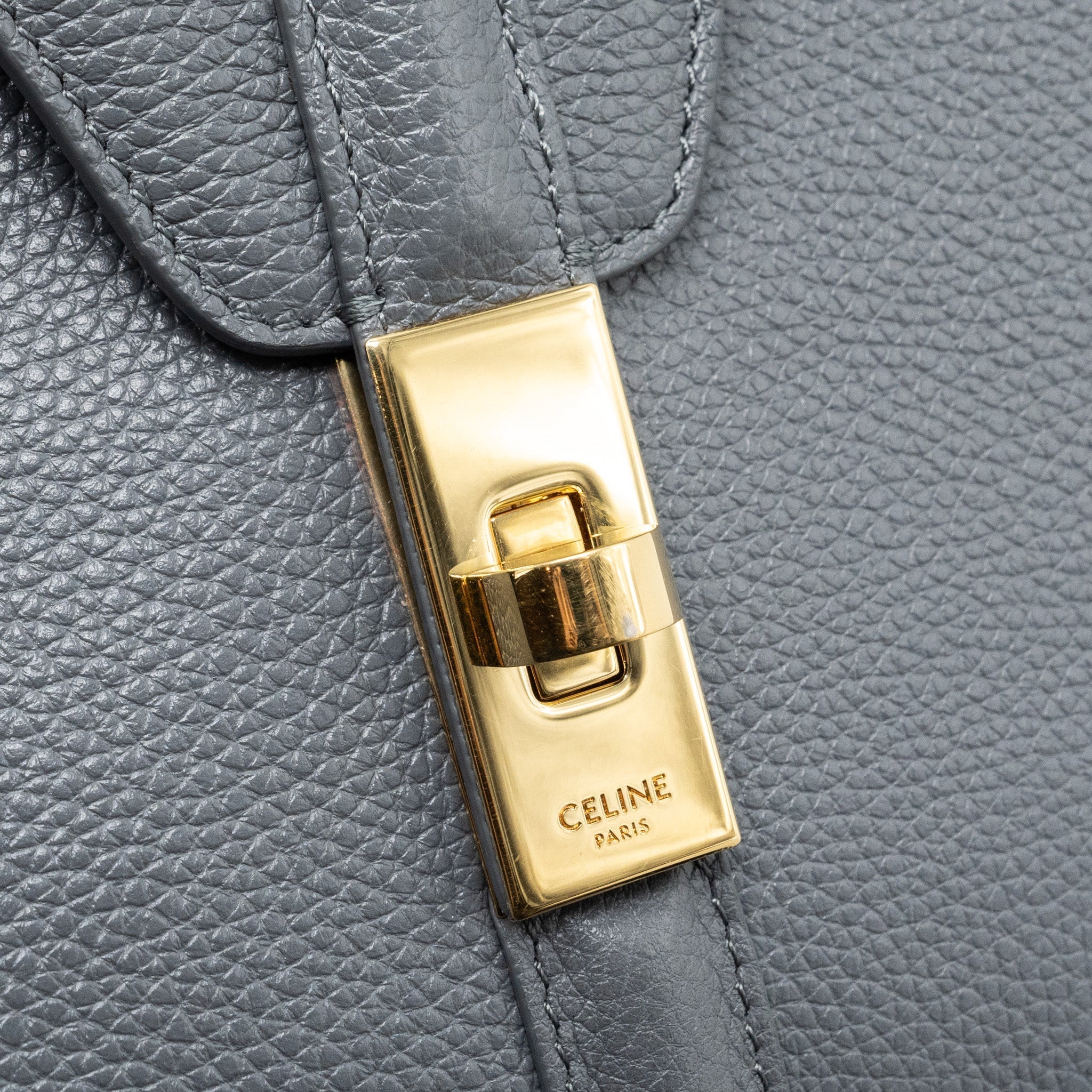 CELINE SMALL 16 BAG GRAINED CALFSKIN GREY GHW