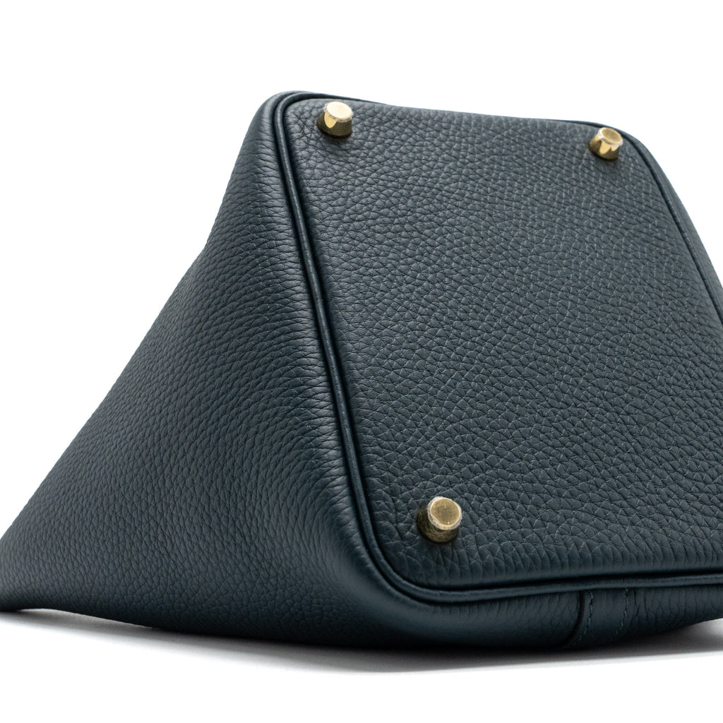 Hermes picotin 18 lock bag clemence vert cypres GHW