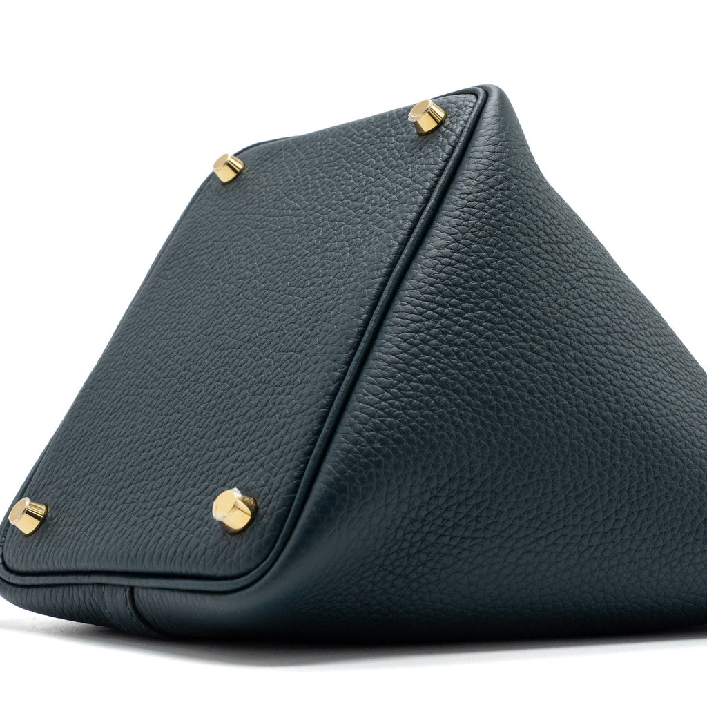 Hermes picotin 18 lock bag clemence vert cypres GHW