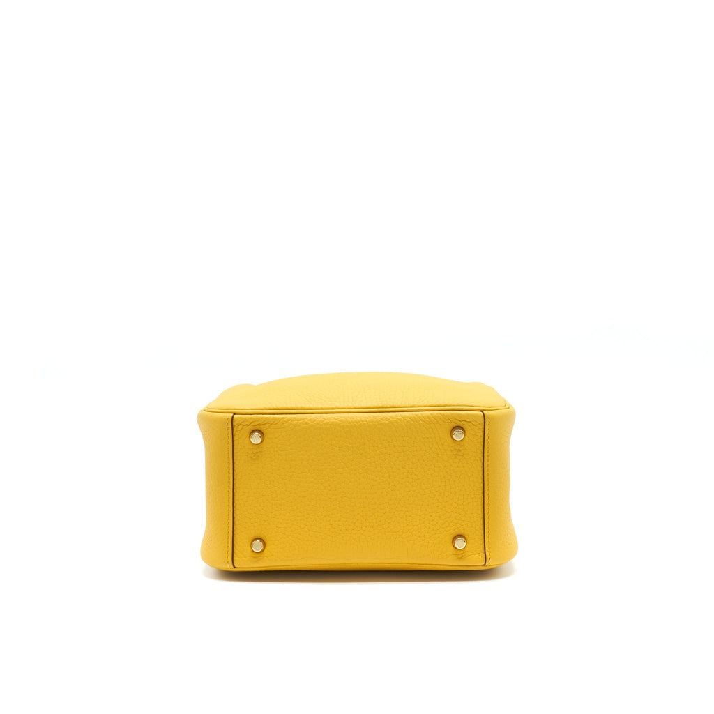 Hermes Mini Lindy 9D Jaune Ambre GHW