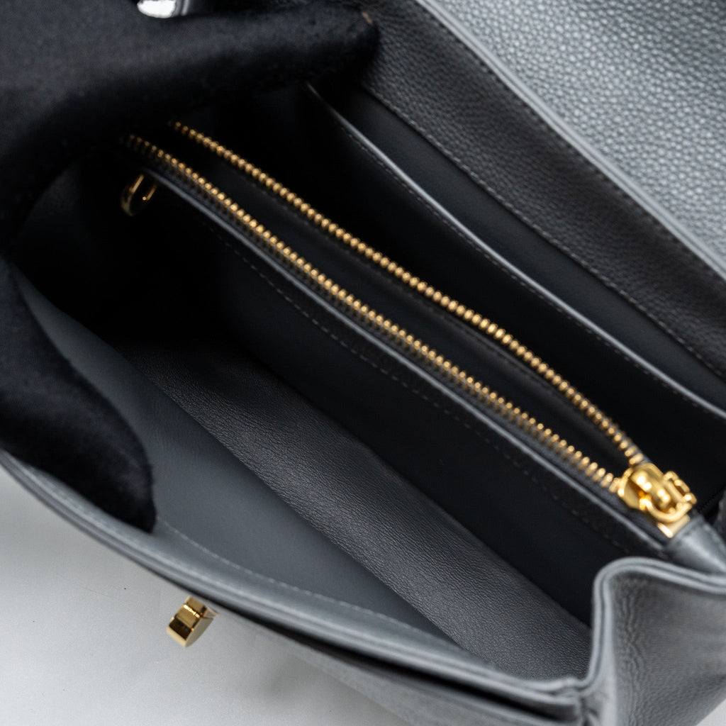 CELINE SMALL 16 BAG GRAINED CALFSKIN GREY GHW