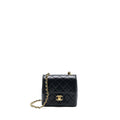 CHANEL 22K RETRO CLASSIC NEW SQUARE MINI FLAP BAG GOATSKIN BLACK GHW (MICROCHIP)