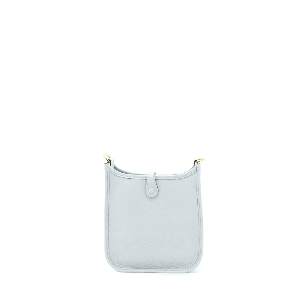 HERMES MINI EVELYN CLEMENCE BLUE PALE/NATA GHW