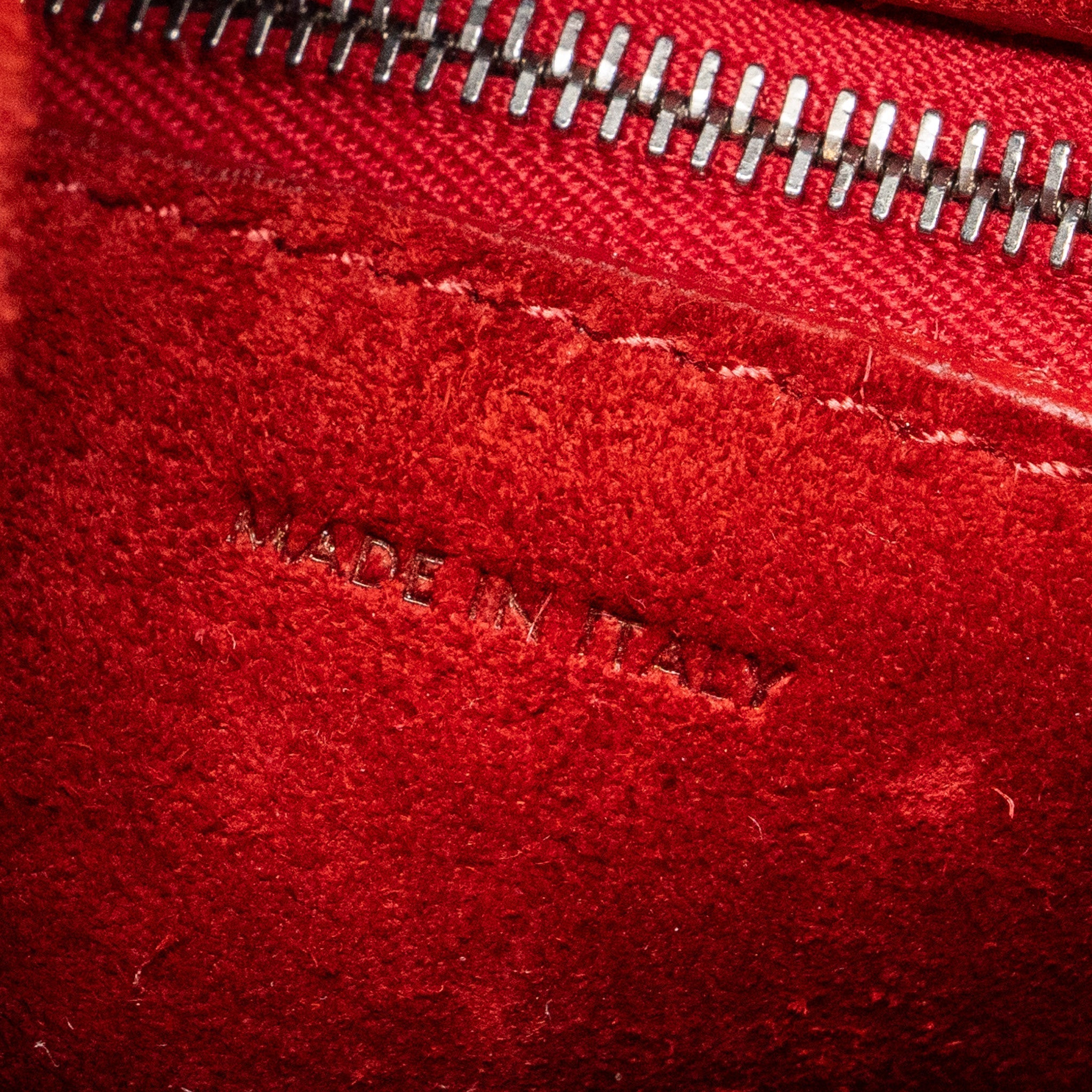 CELINE SANGLE SMALL BUCKET BAG GRAINED CALFSKIN RED SHW