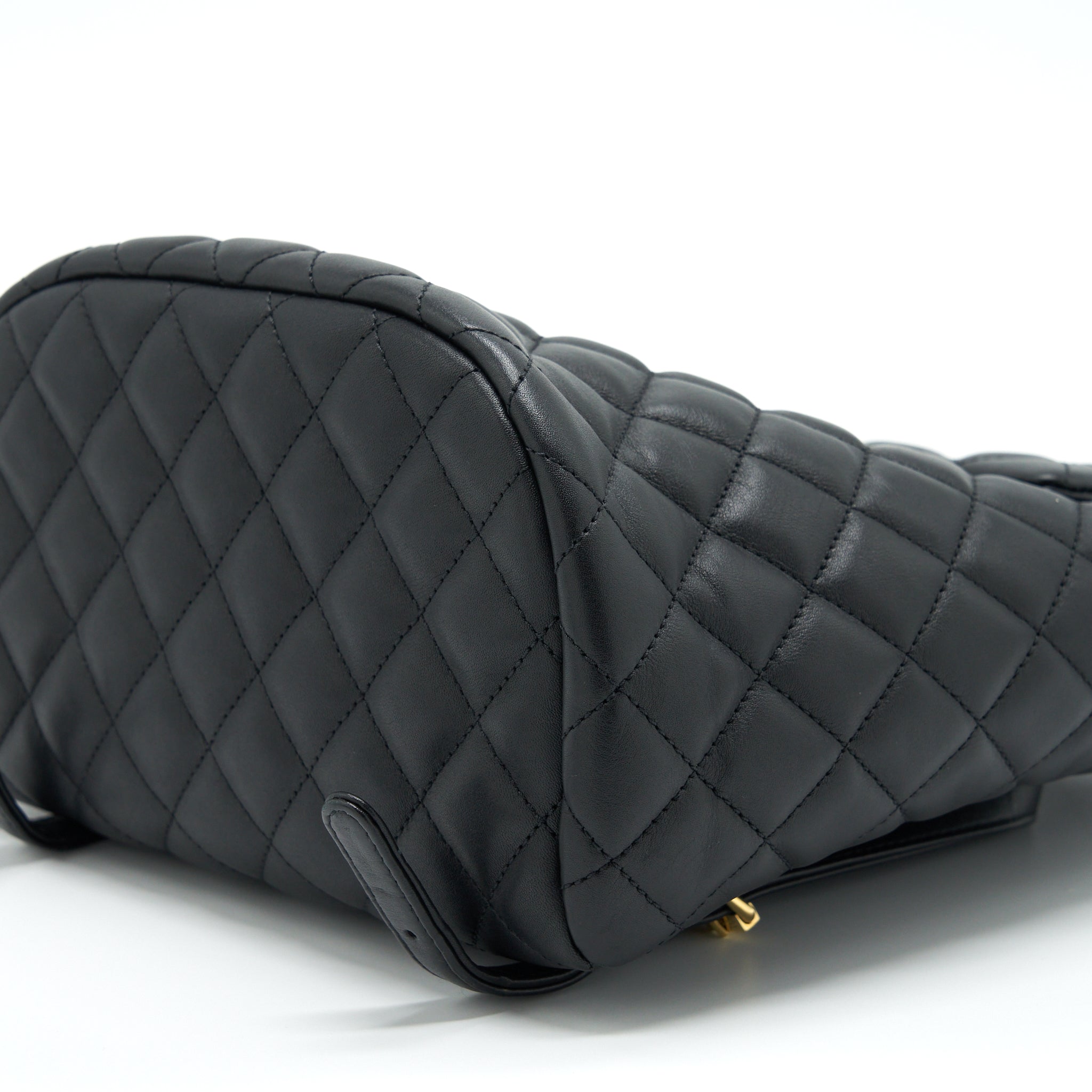CHANEL QUILTED BACKPACK CALFSKIN BLACK GHW