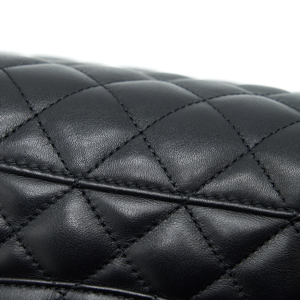 CHANEL QUILTED BACKPACK CALFSKIN BLACK GHW