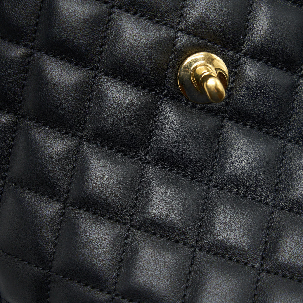 CHANEL QUILTED BACKPACK CALFSKIN BLACK GHW