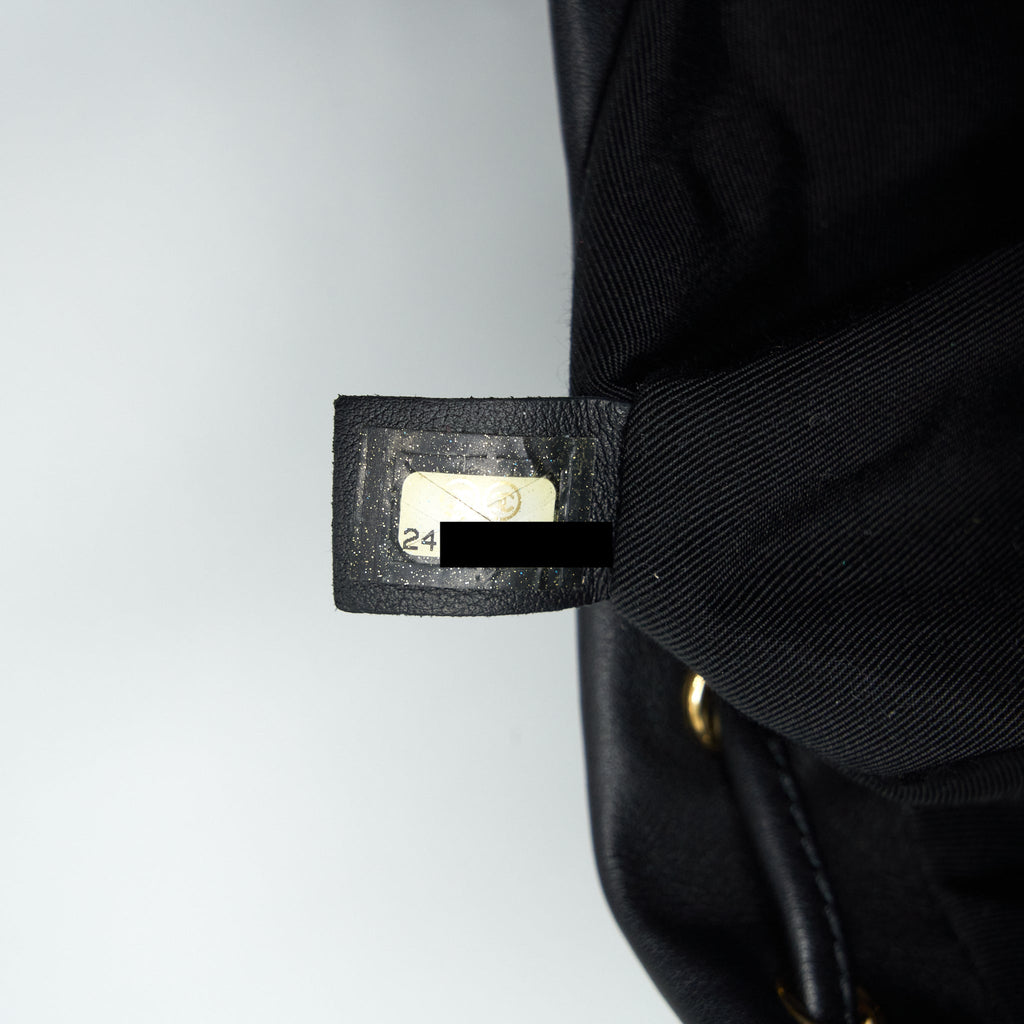 CHANEL QUILTED BACKPACK CALFSKIN BLACK GHW
