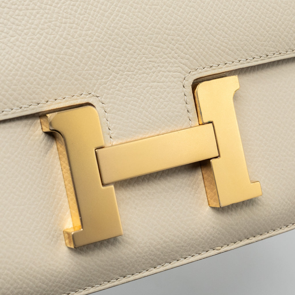 Hermes mini constance epsom craie GHW