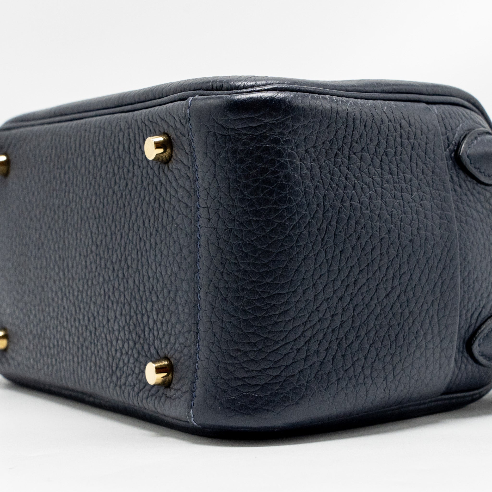 HERMES MINI LINDY CLEMENCE BLUE NUIT GHW