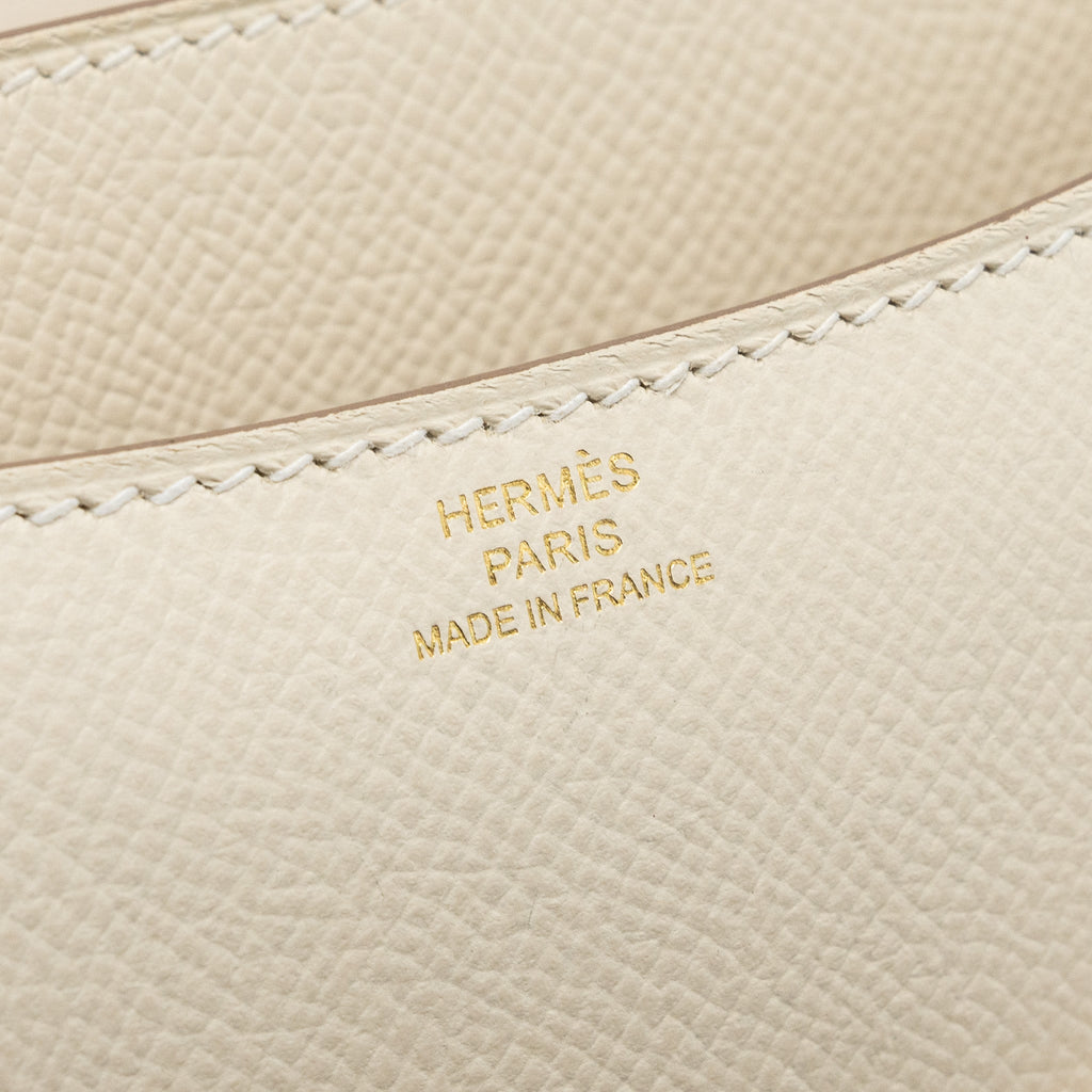 Hermes mini constance epsom craie GHW