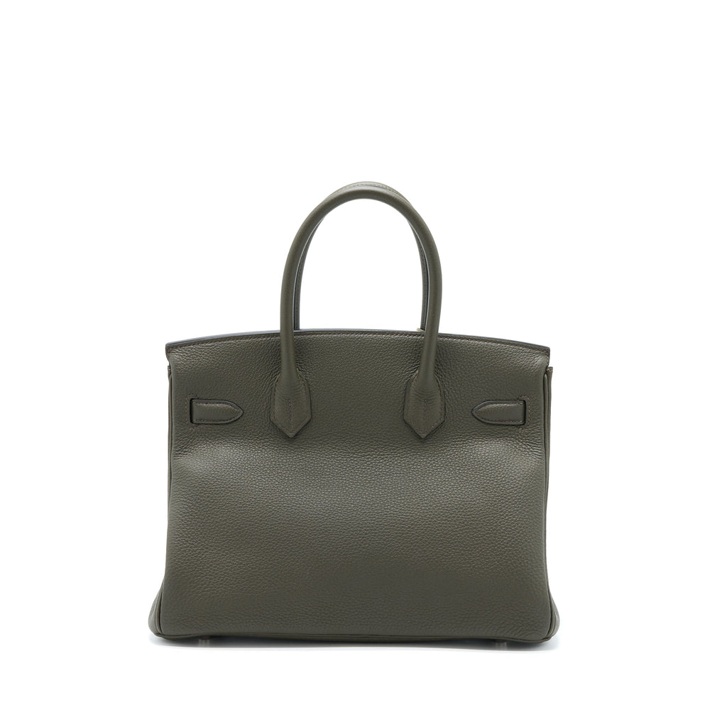 Hermes Birkin 30 Togo C6 Vert De Gris SHW With Extra Bag Charm