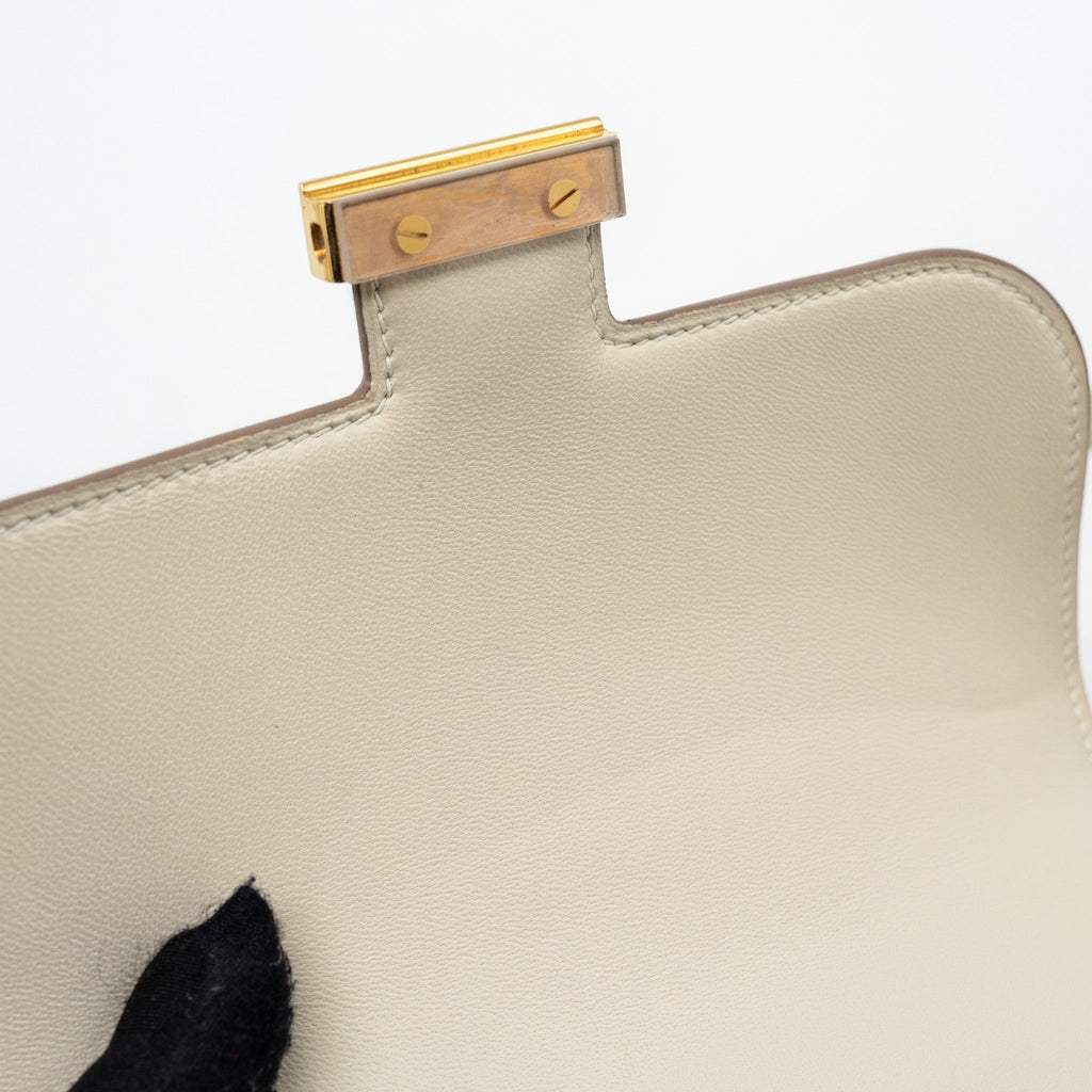 Hermes mini constance epsom craie GHW