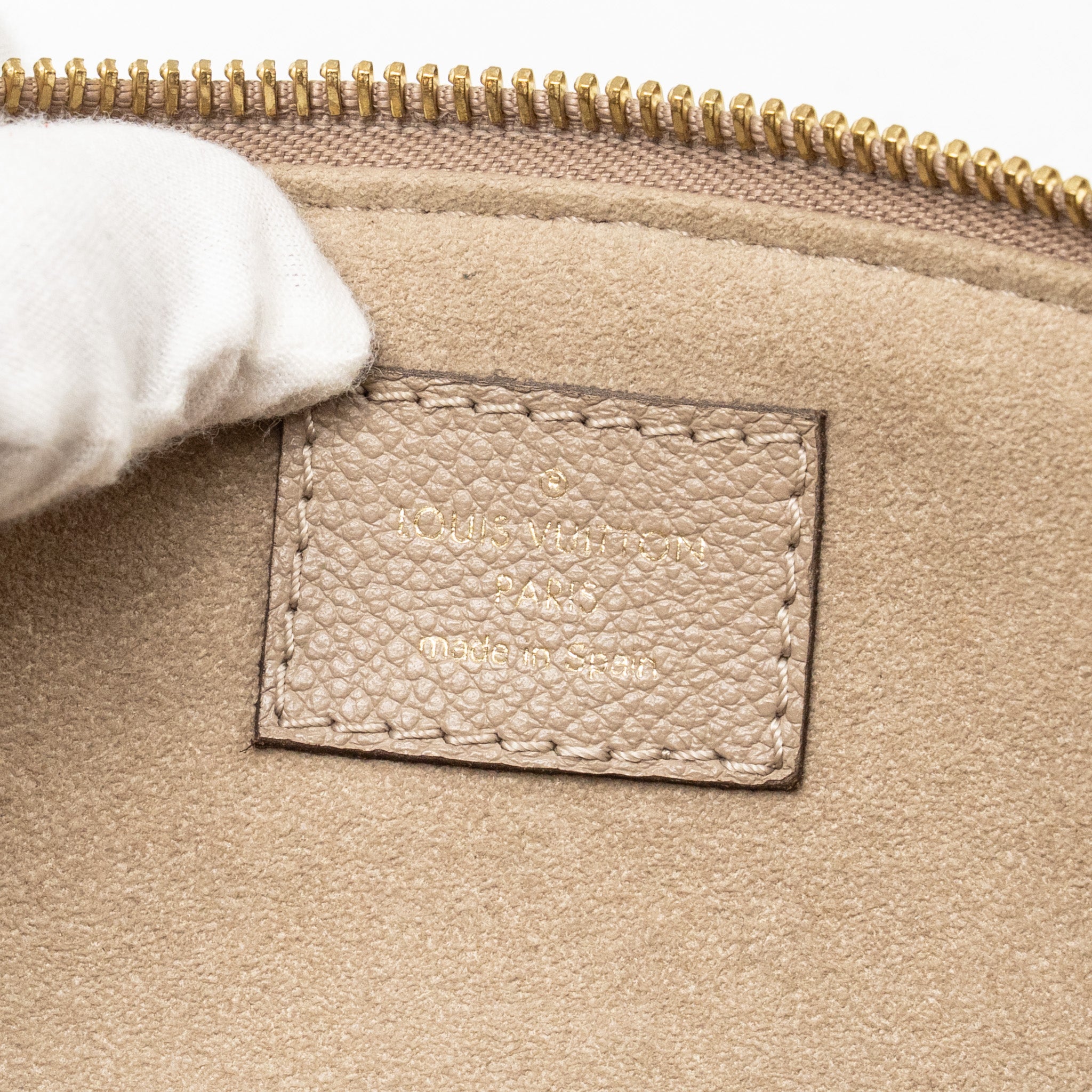 LOUIS VUITTON PETIT PALAIS BAG BICOLOUR MONOGRAM EMPREINTE LEATHER TOURTERELLE/CREME GHW