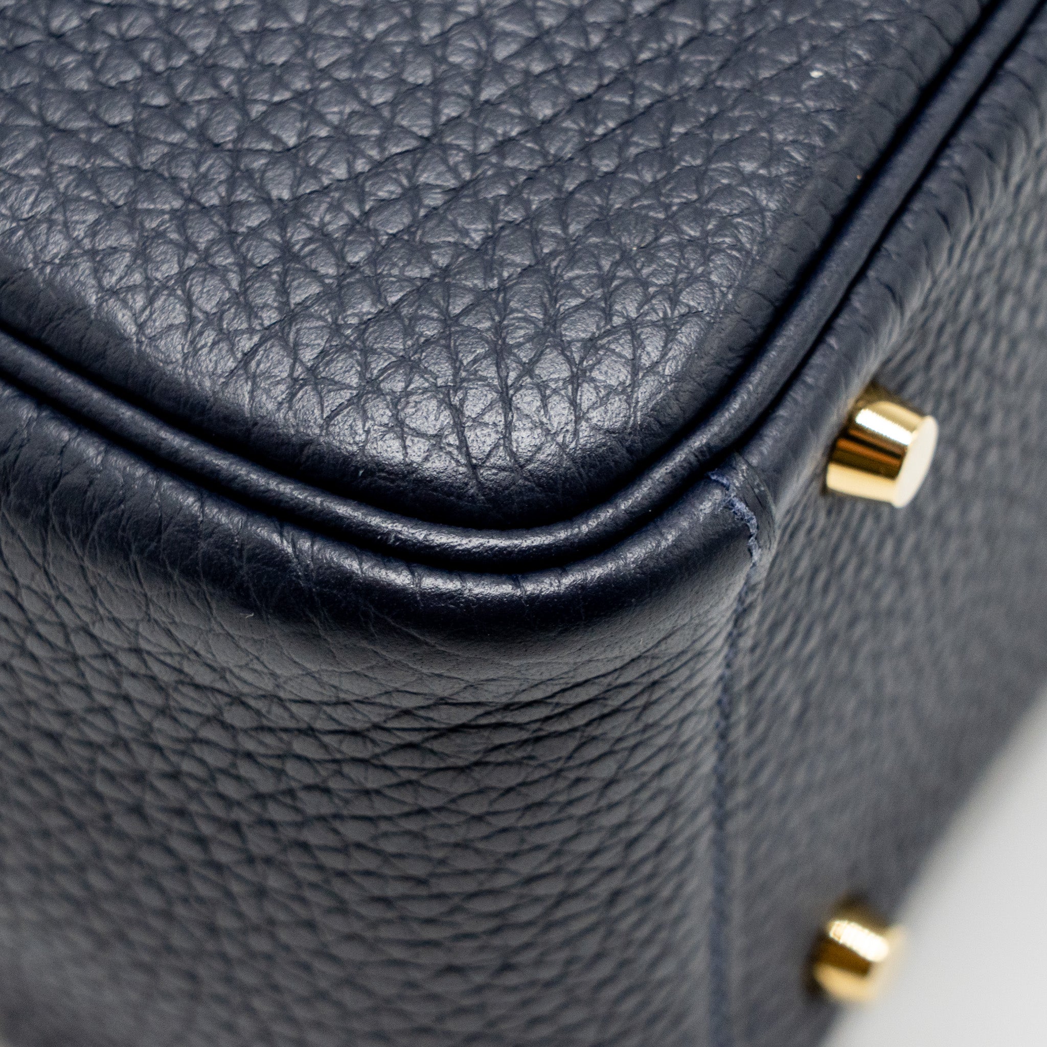 HERMES MINI LINDY CLEMENCE BLUE NUIT GHW