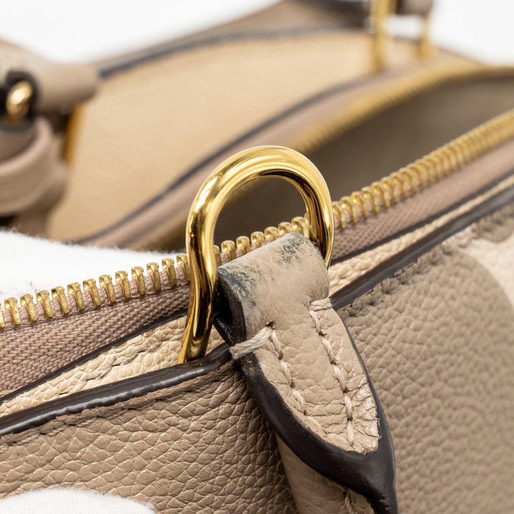 LOUIS VUITTON PETIT PALAIS BAG BICOLOUR MONOGRAM EMPREINTE LEATHER TOURTERELLE/CREME GHW