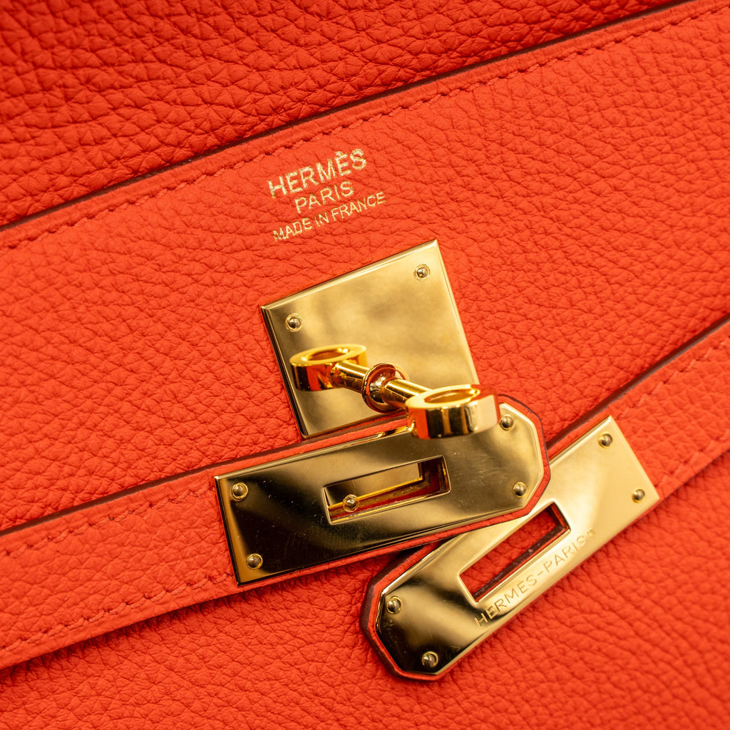 Hermes kelly 32 togo capucine GHW