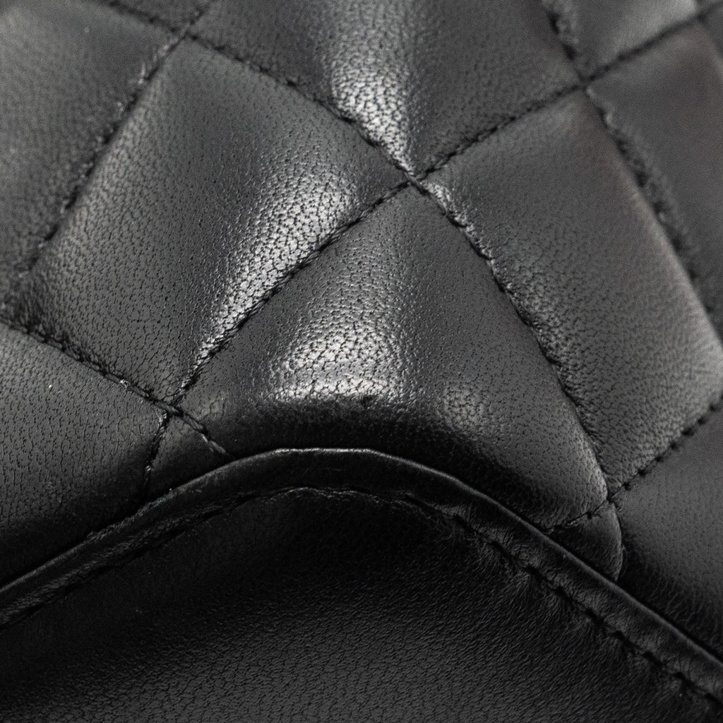 CHANEL LONG VANITY WITH CHAIN LAMBSKIN BLACK LGHW (MICROCHIP)