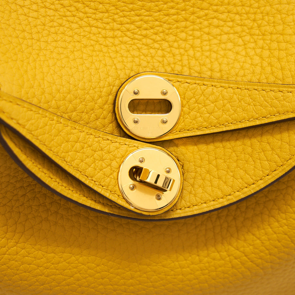 Hermes Mini Lindy 9D Jaune Ambre GHW