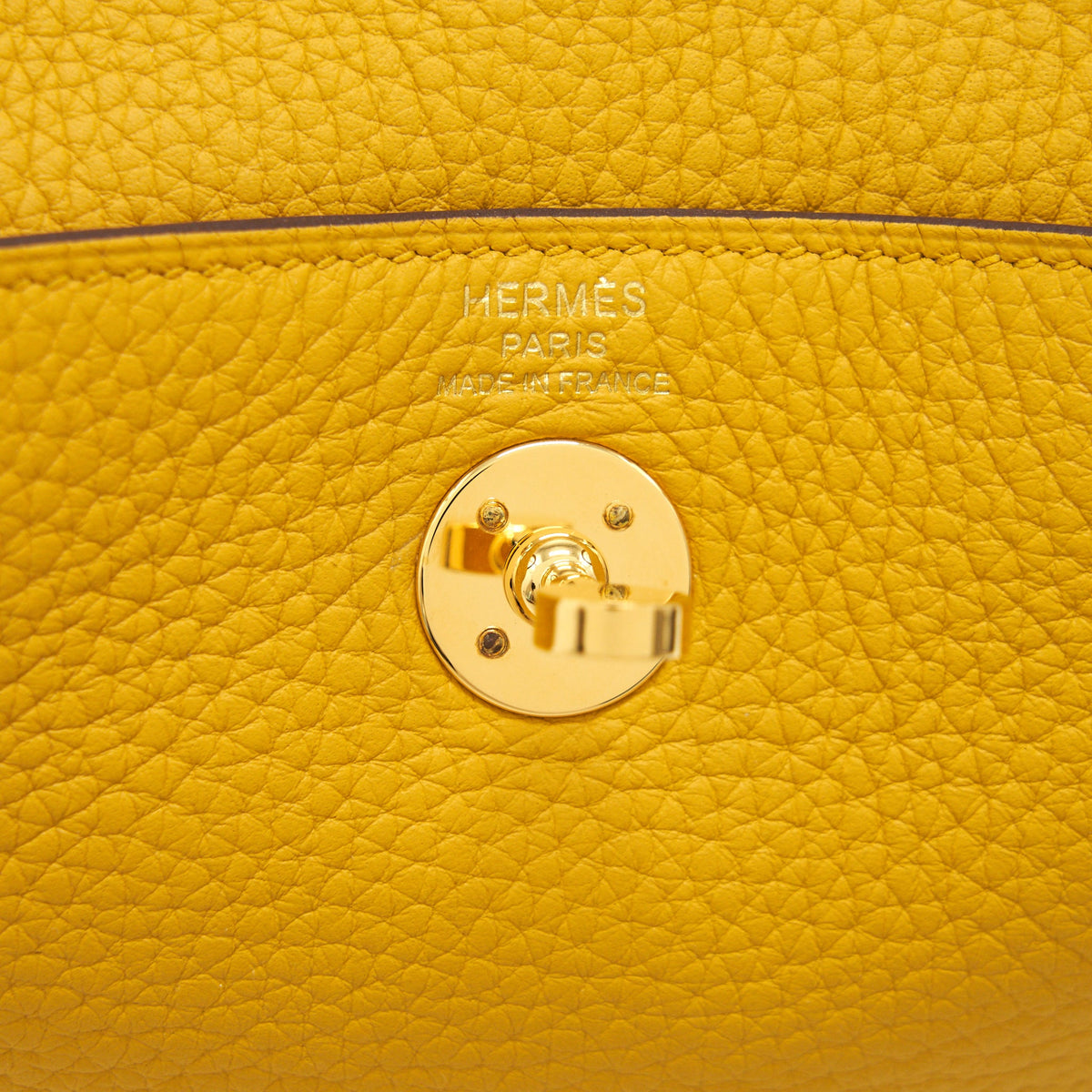 Hermes Mini Lindy 9D Jaune Ambre GHW