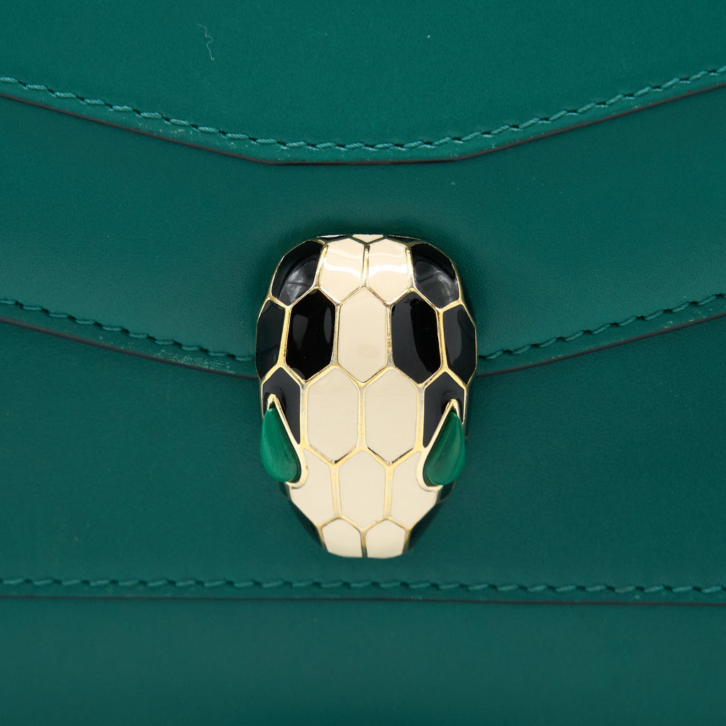 BVLGARI SERPENTI FOREVER CROSSBODY BAG CALFSKIN GREEN LGHW