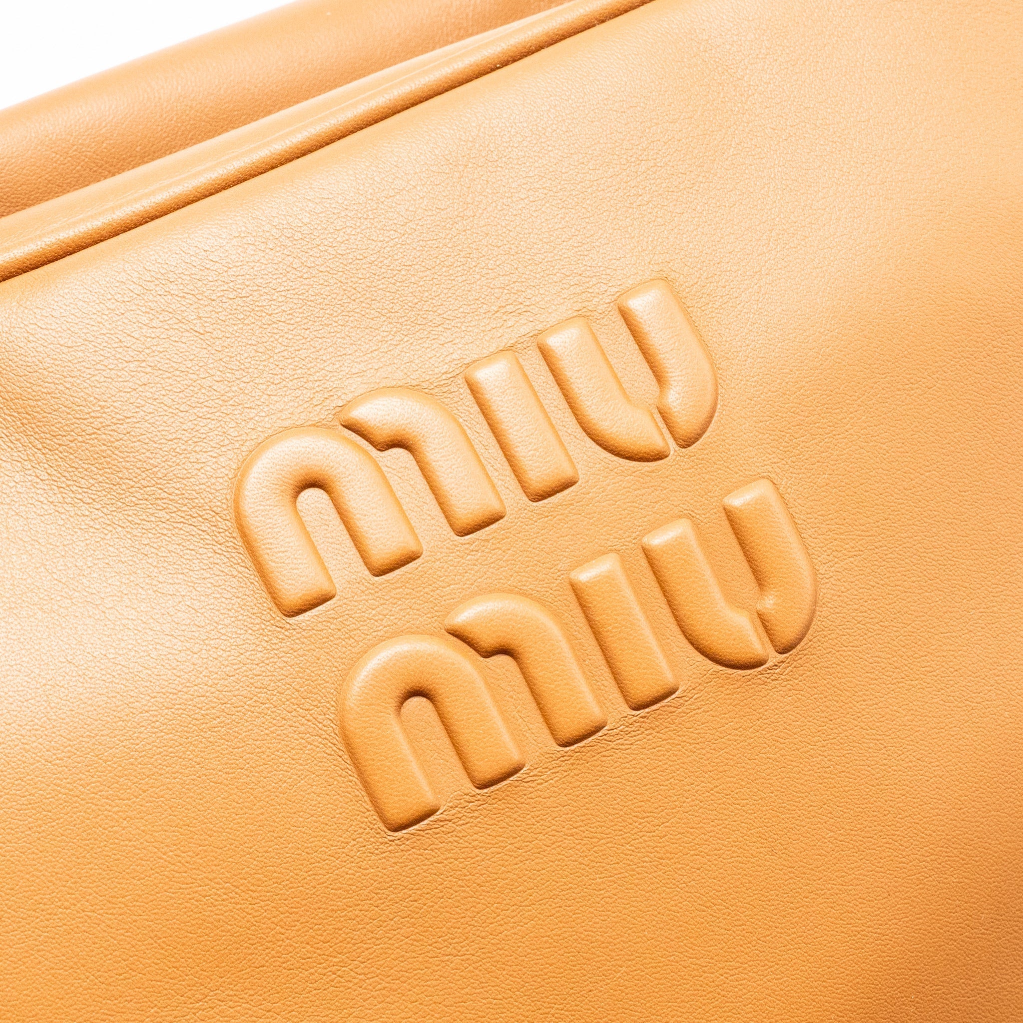 MIU MIU LARGE BEAU BAG CALFSKIN COGNAC GHW