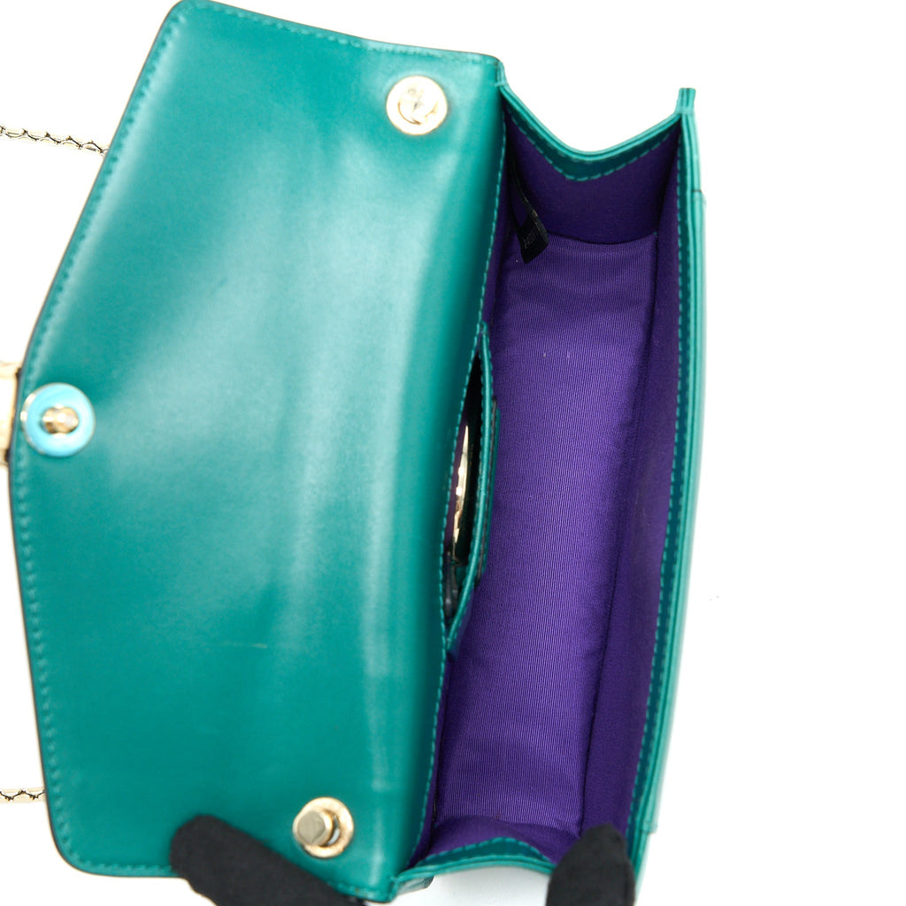 BVLGARI SERPENTI FOREVER CROSSBODY BAG CALFSKIN GREEN LGHW