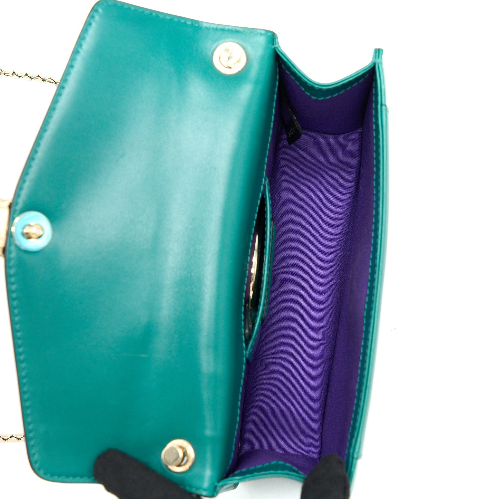 BVLGARI SERPENTI FOREVER CROSSBODY BAG CALFSKIN GREEN LGHW
