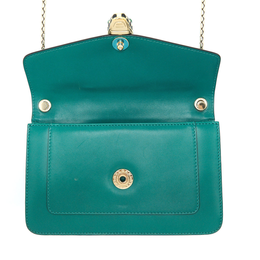 BVLGARI SERPENTI FOREVER CROSSBODY BAG CALFSKIN GREEN LGHW