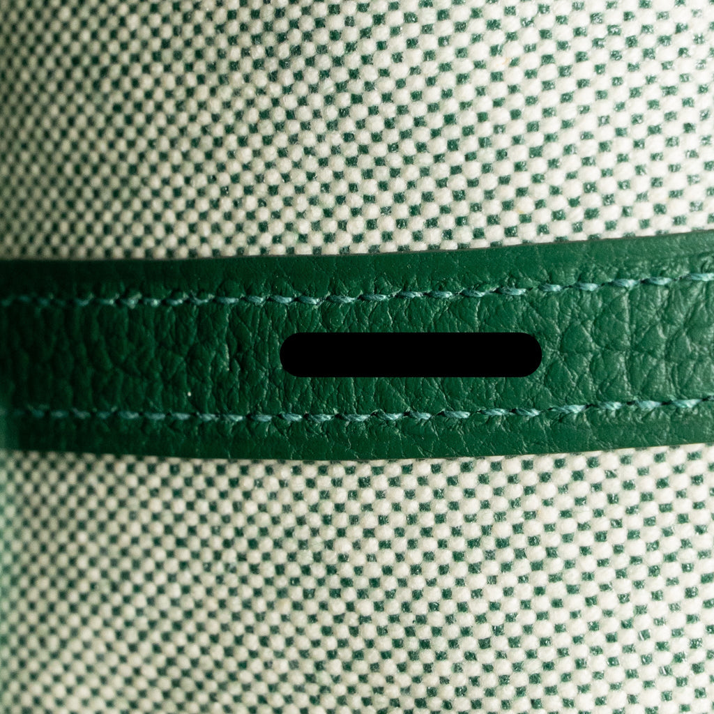 HERMES NEO GARDEN PARTY 23 CANVAS/NEGONDA ECRU/VERT MOYEN SHW
