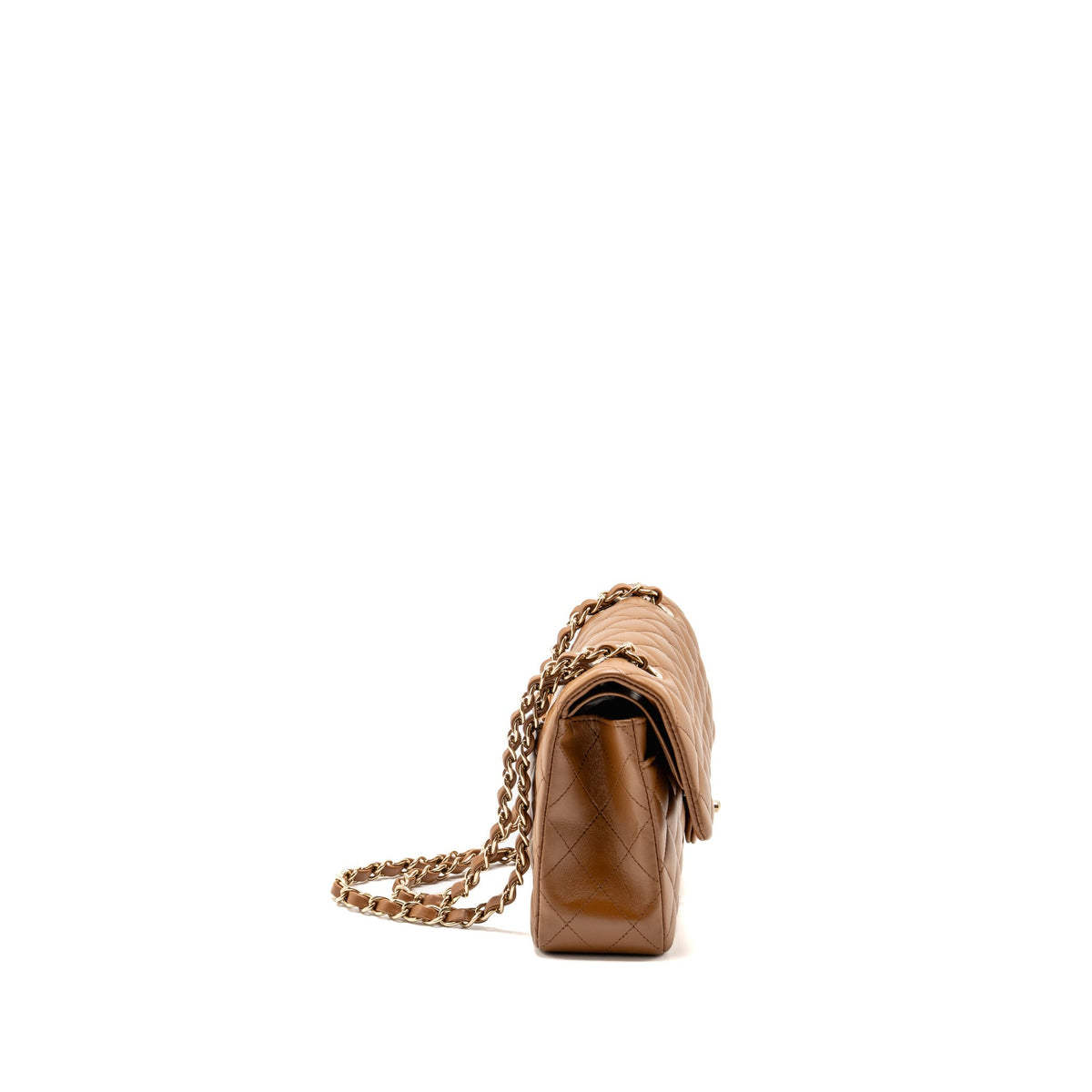 Chanel Small Classic Double Flap Bag Lambskin Dark Brown GHW (Microchip)