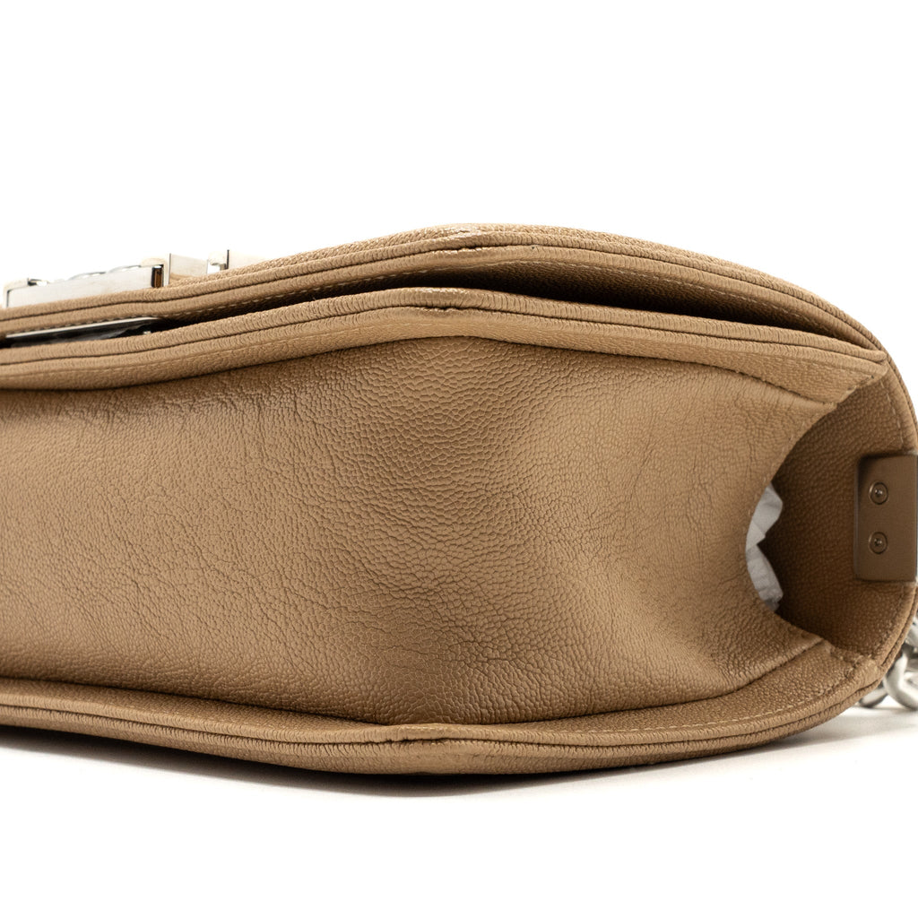 CHANEL SMALL BOY BAG CAVIAR LIGHT BEIGE SHW