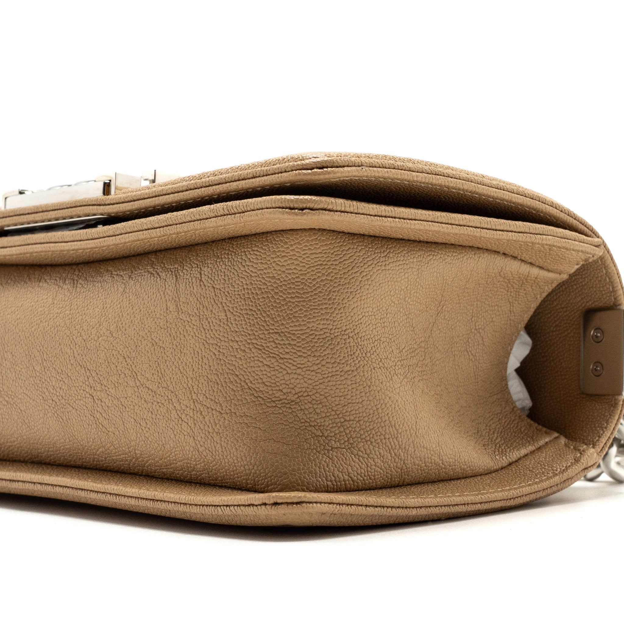 CHANEL SMALL BOY BAG CAVIAR LIGHT BEIGE SHW
