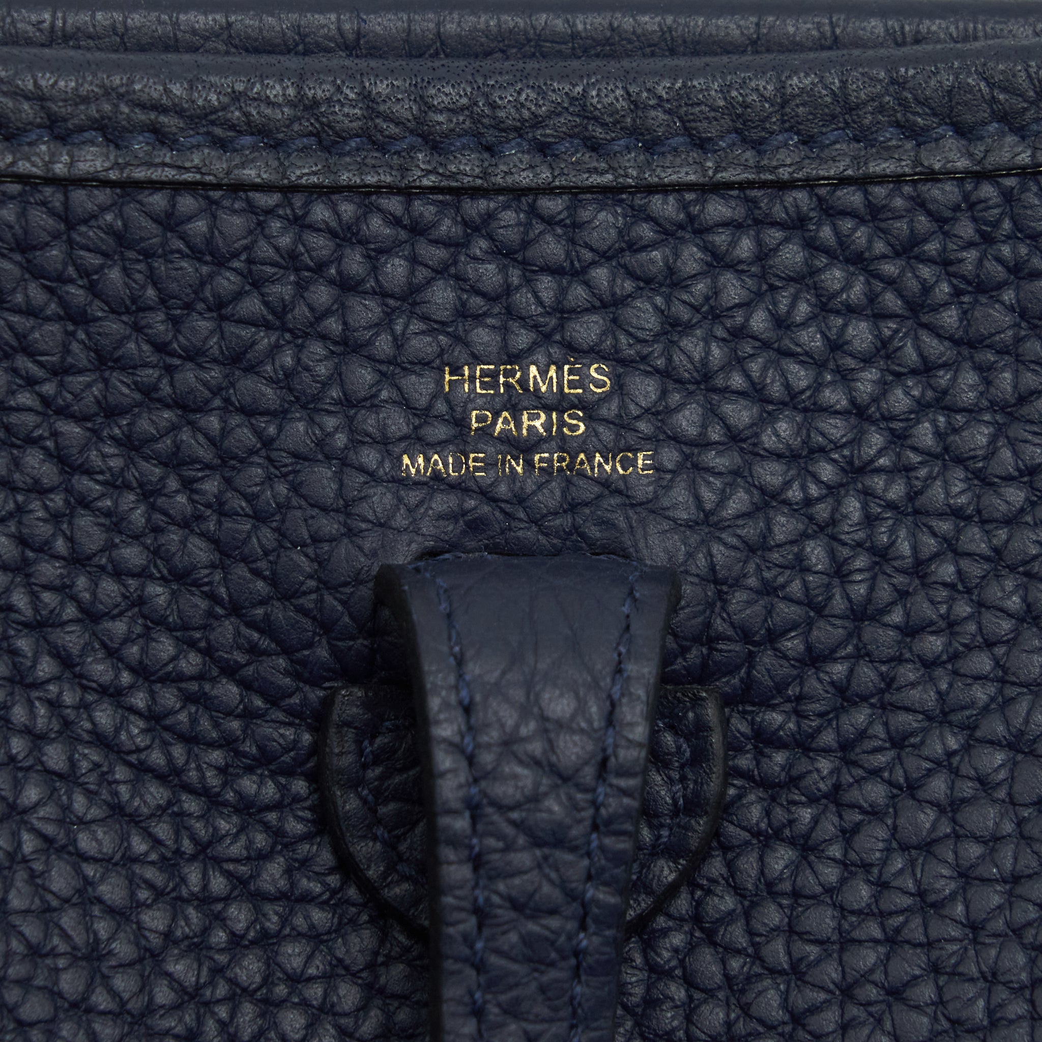 HERMES MINI EVELYNE CLEMENCE BLUE NUIT/BLUE INDIGO GHW YEAR 2020