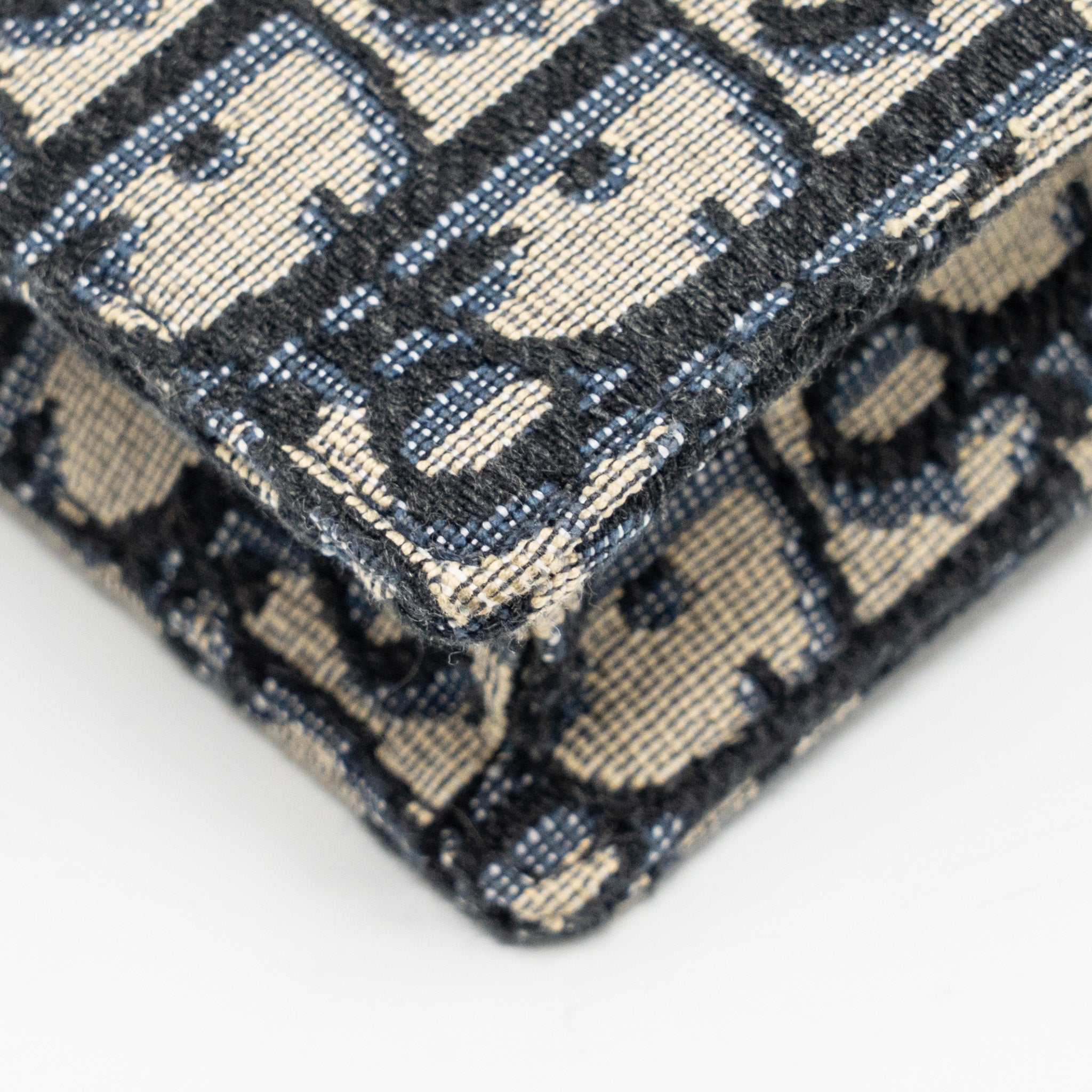 DIOR SADDLE BELT BAG BLUE OBLIQUE JACQUARD CANVAS GHW