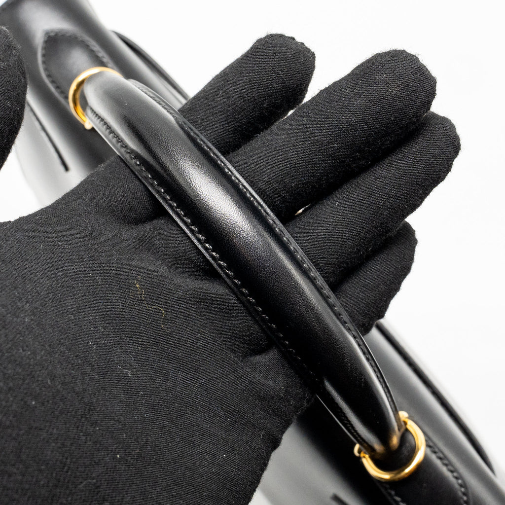 HERMES VINTAGE KELLY 32 BOX BLACK GHW