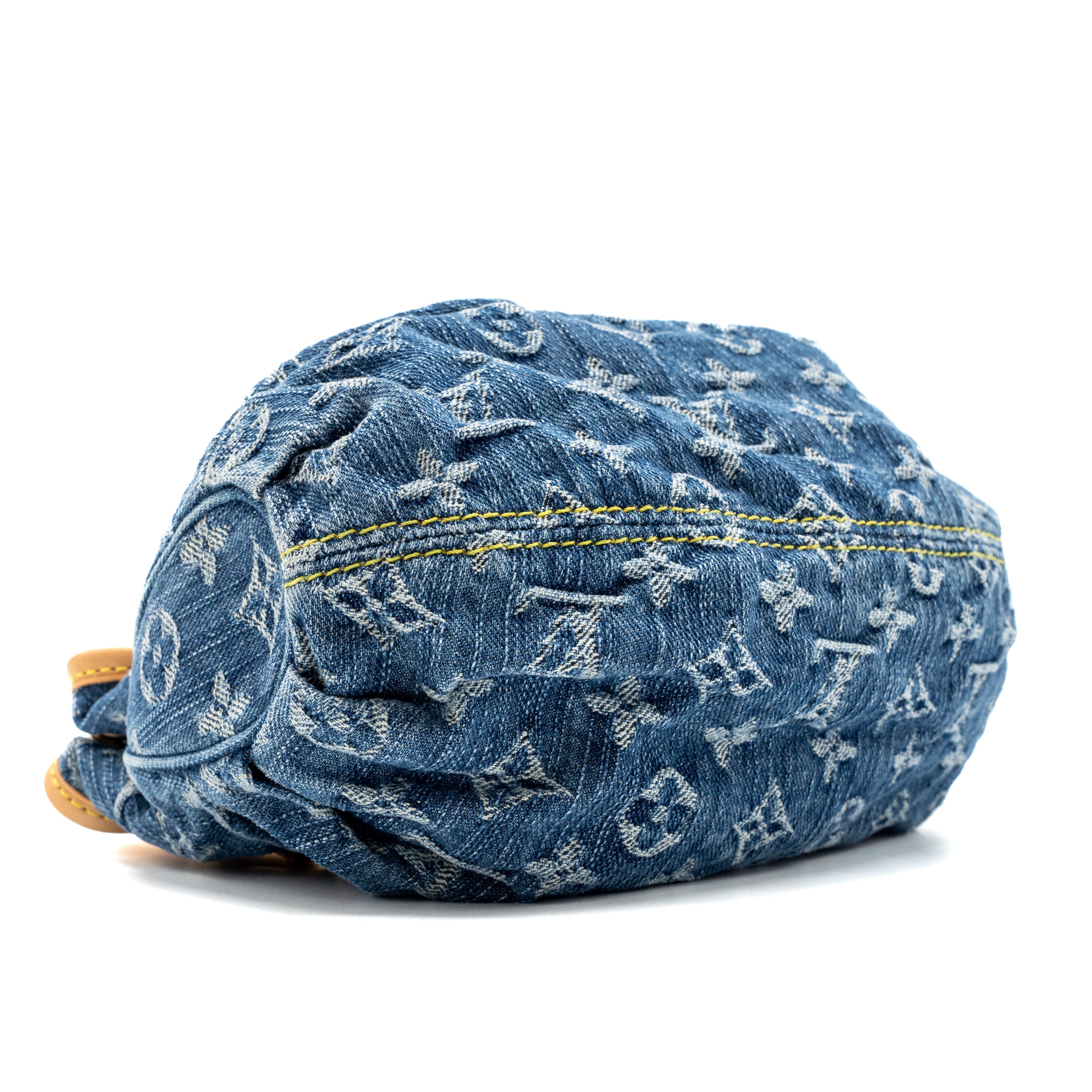 LOUIS VUITTON VINTAGE MINI HANDLE BAG DENIM BLUE GHW