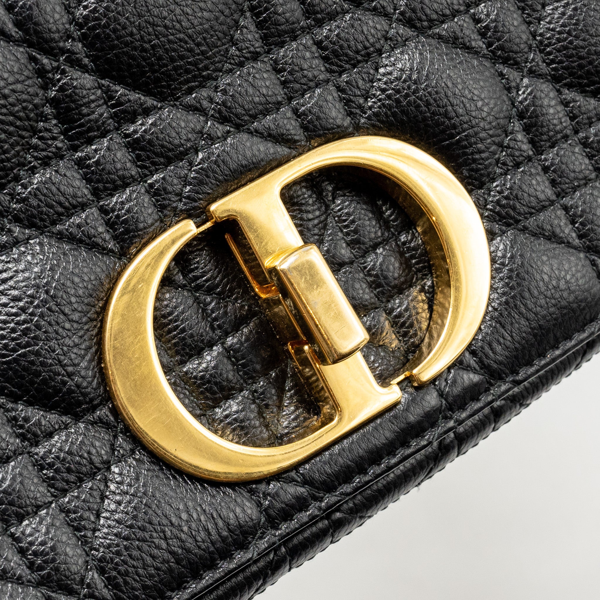 DIOR SMALL CARO BAG CALFSKIN BLACK GHW