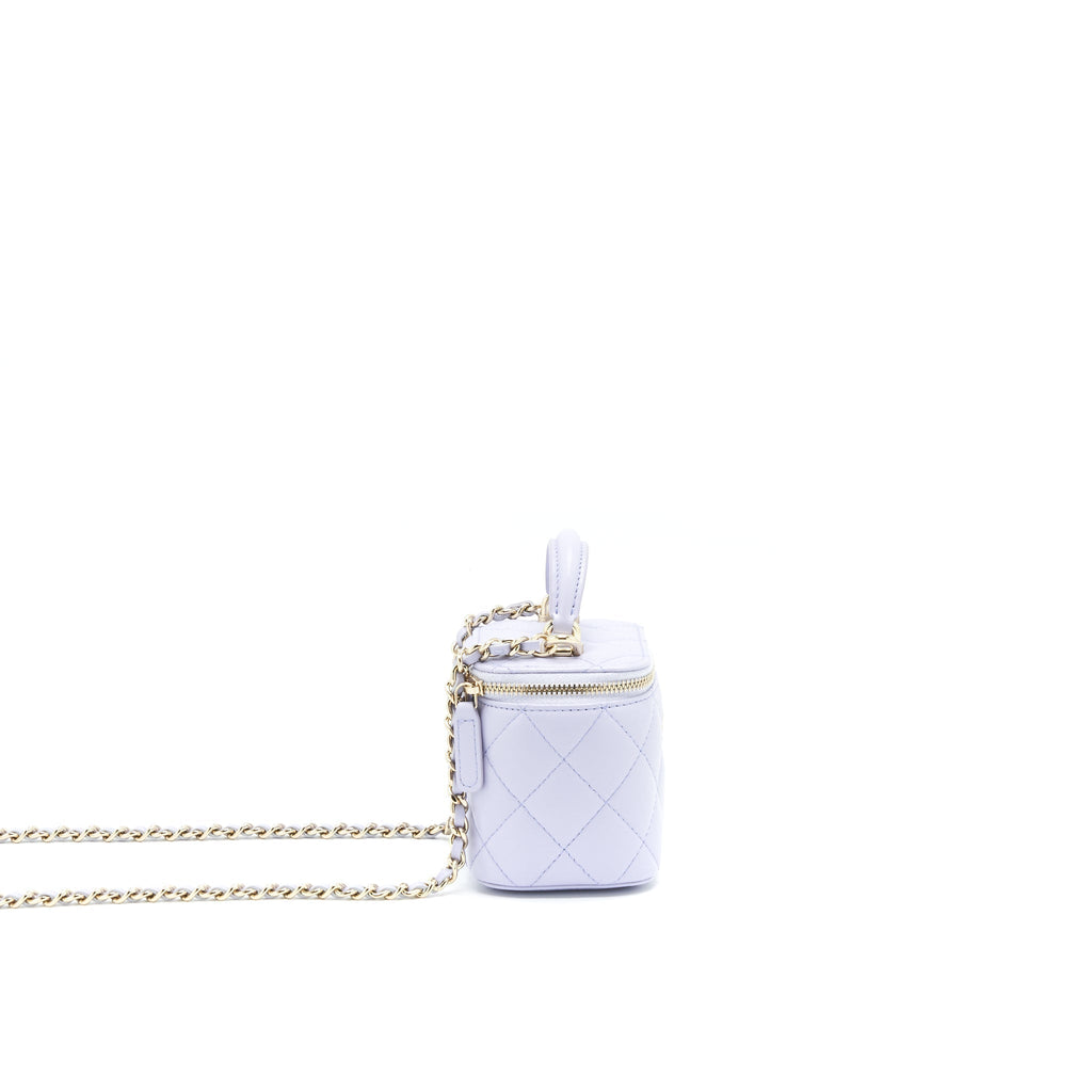 CHANEL 21K MINI TOP HANDLE VANITY WITH CHAIN LIGHT PURPLE LGHW