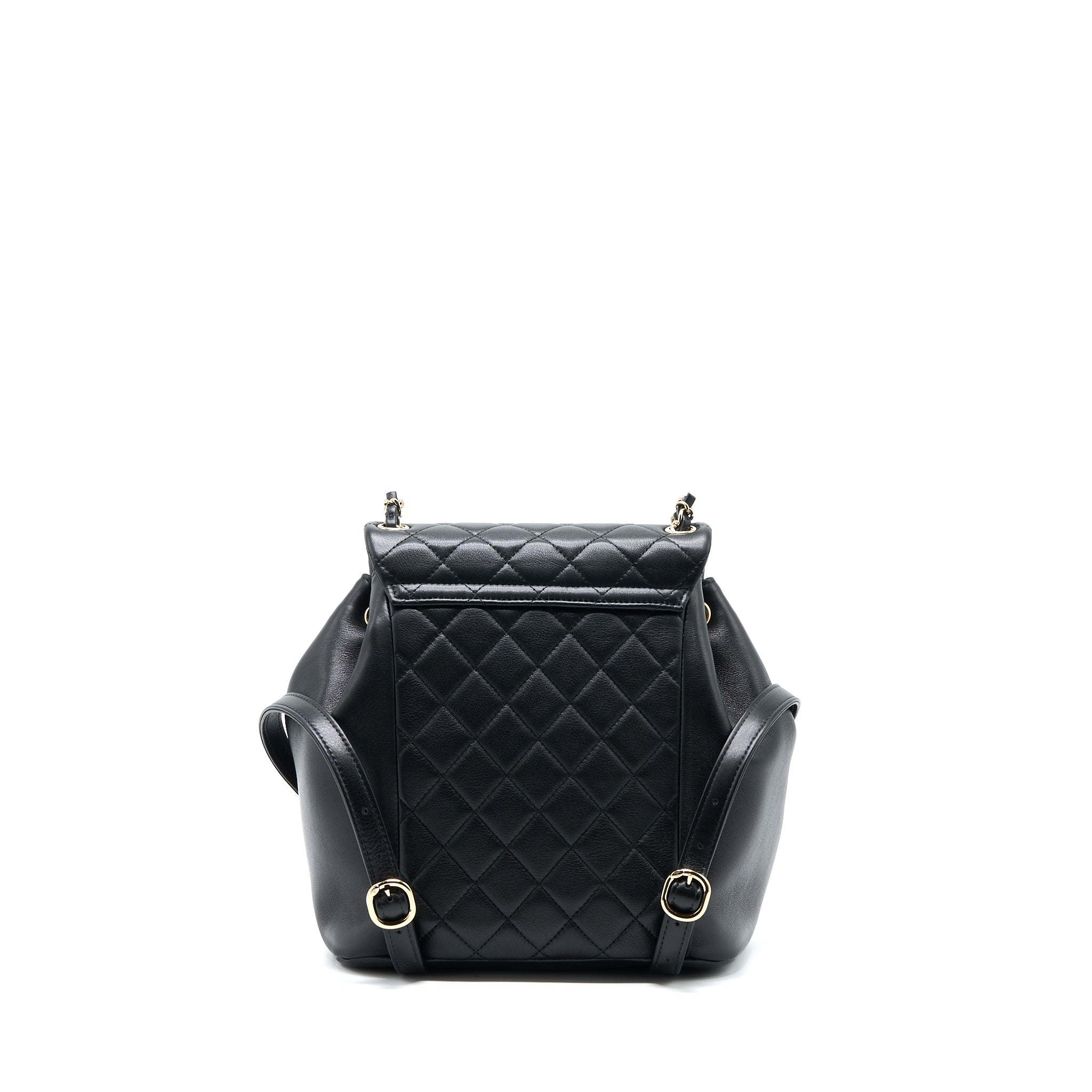 CHANEL 23C LARGE DUMA BACKPACK CALFSKIN BLACK LGHW (MICROCHIP)