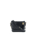 CHANEL SMALL GABRIELLE HOBO BAG AGED CALFSKIN BLACK MULTICOLOUR HARDWARE (MICROCHIP)