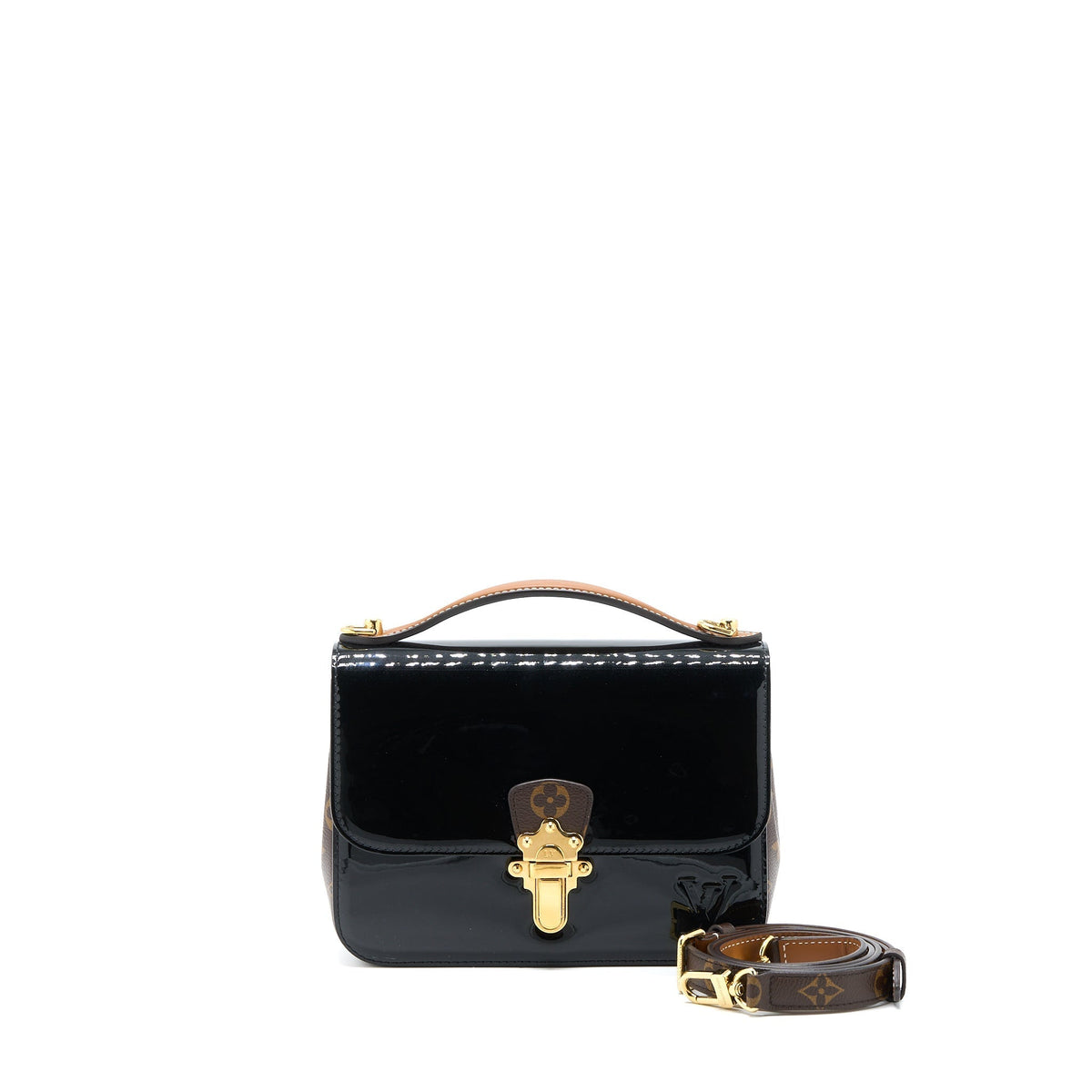 LOUIS VUITTON CHERRYWOOD BB PATENT/MONOGRAM CANVAS BLACK GHW