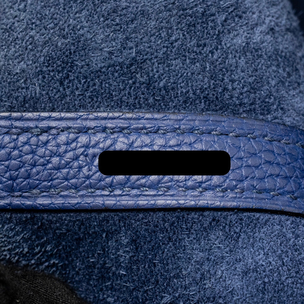 HERMES PICOTIN 18 LOCK BAG TAURILLON MAURICE BLUE SAPHIR SHW