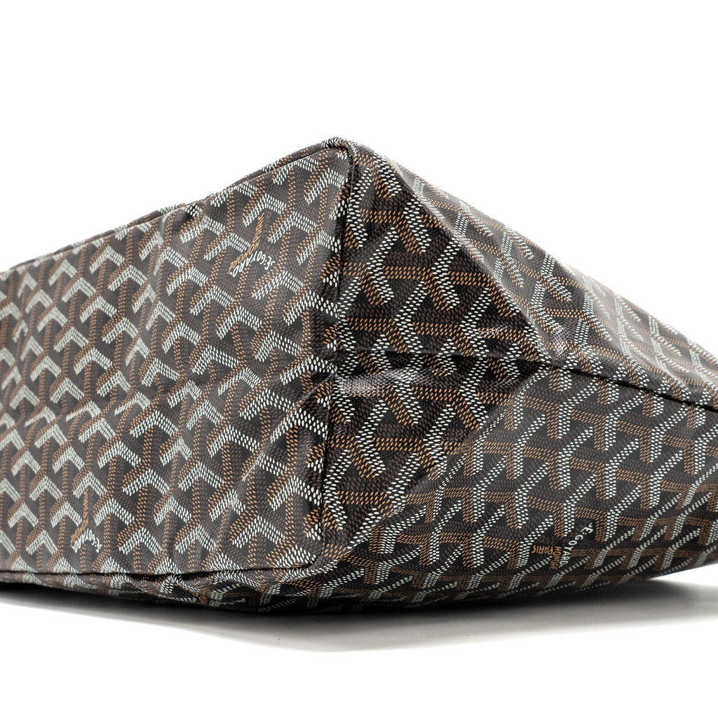 GOYARD SAINT LOUIS PM TOTE BAG GOYARDLINE CANVAS BLACK SHW