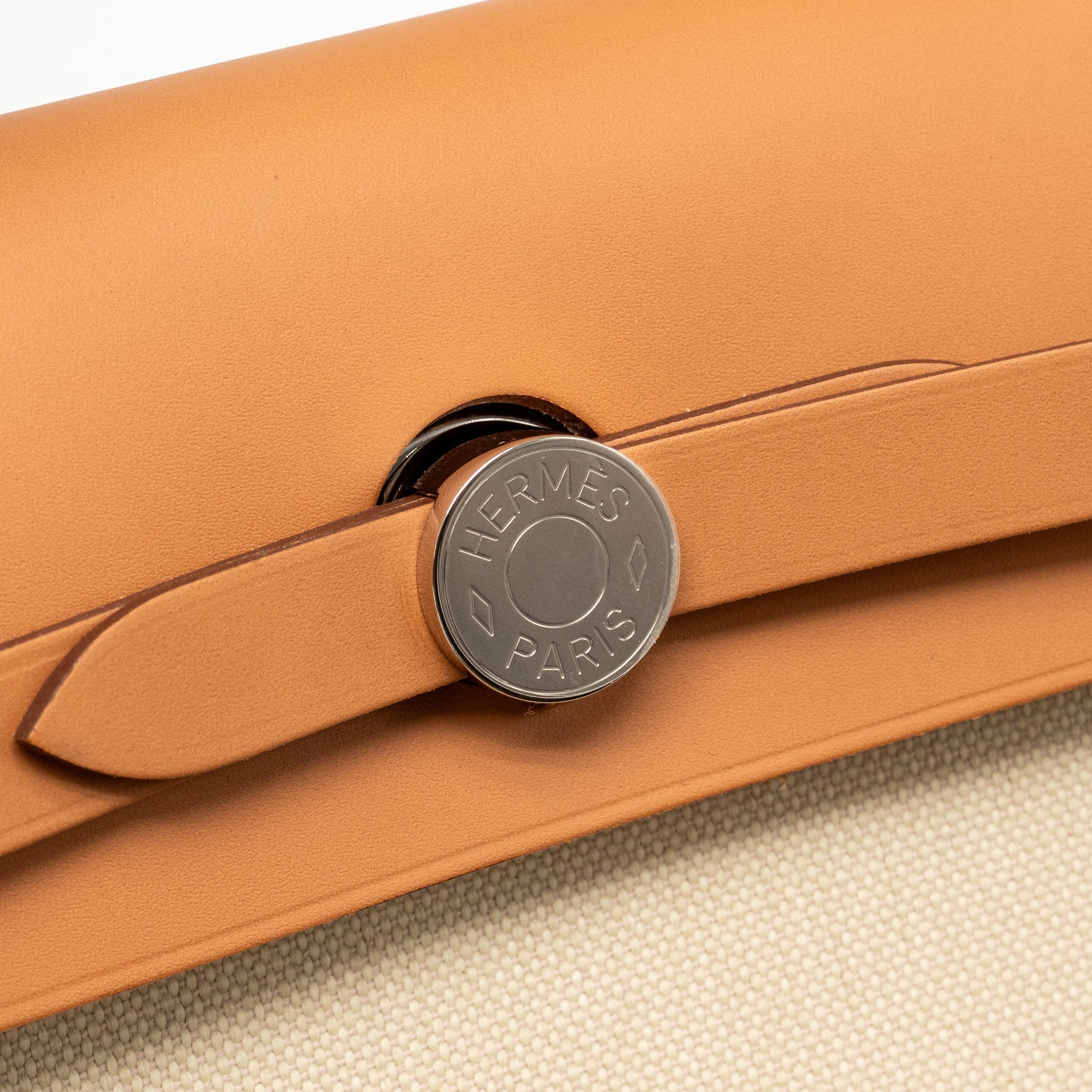 HERMES HERBAG 31 ZIP BAG CANVAS/HUNTER LEATHER BETON/NATURE SHW