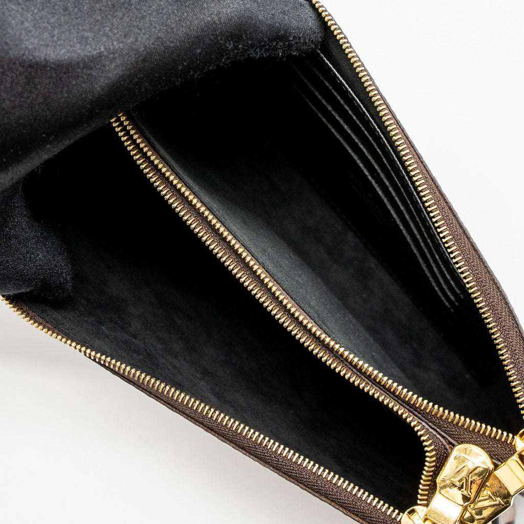 LOUIS VUITTON DOUBLE ZIP POCHETTE RESERVE MONOGRAM CANVAS GHW (NEW VERSION)