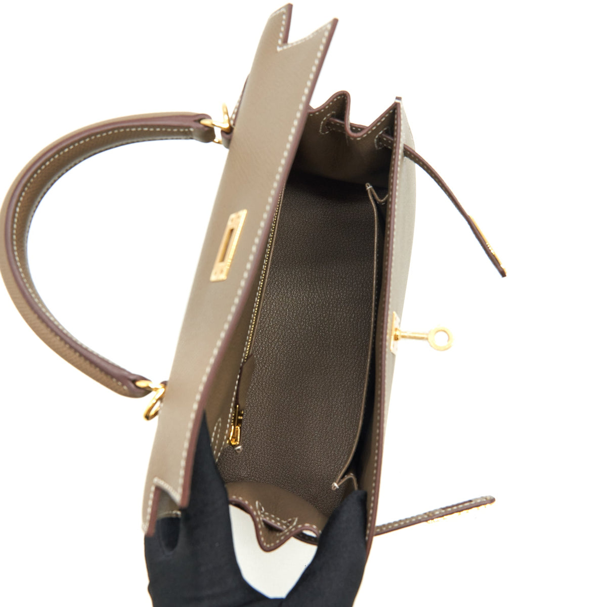 Hermes Kelly 25 Epsom Etoupe GHW