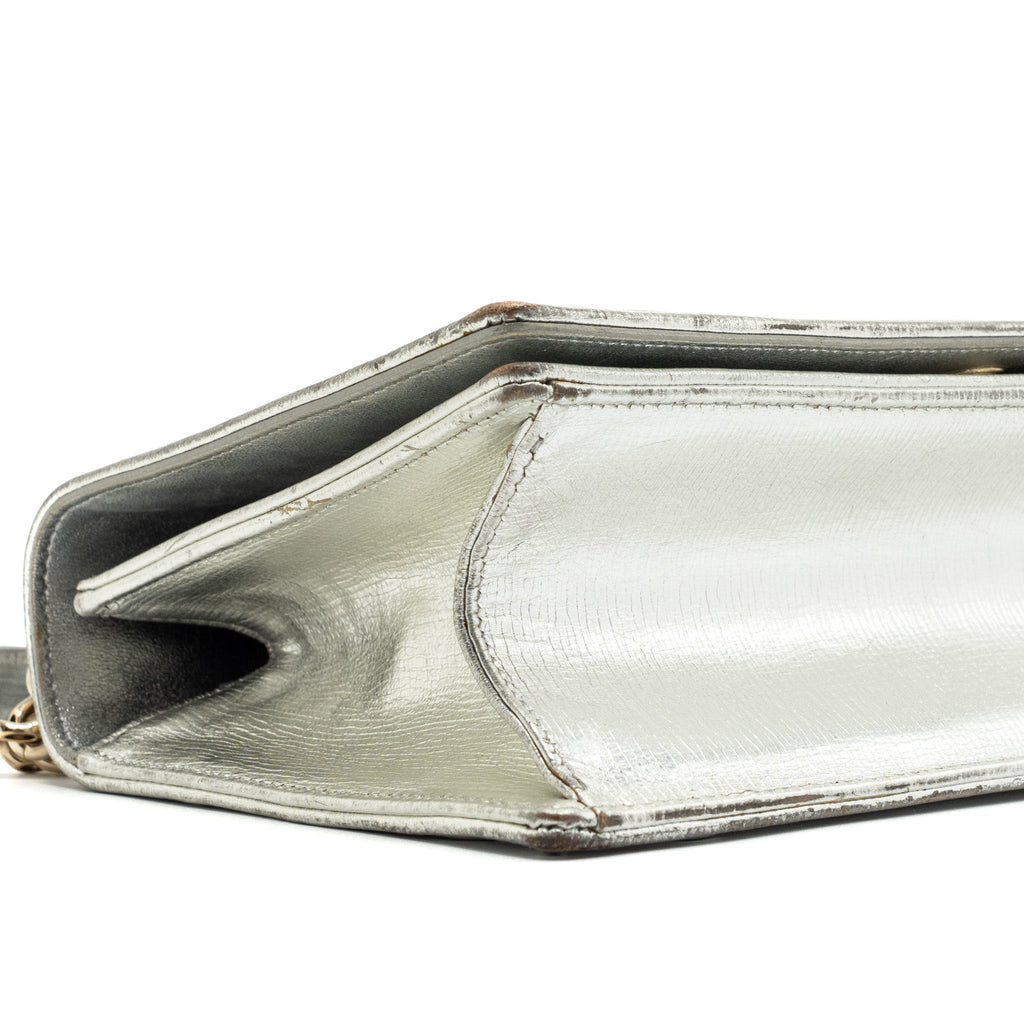 DIOR DIORAMA BAG GOATSKIN METALLIC SILVER LGHW