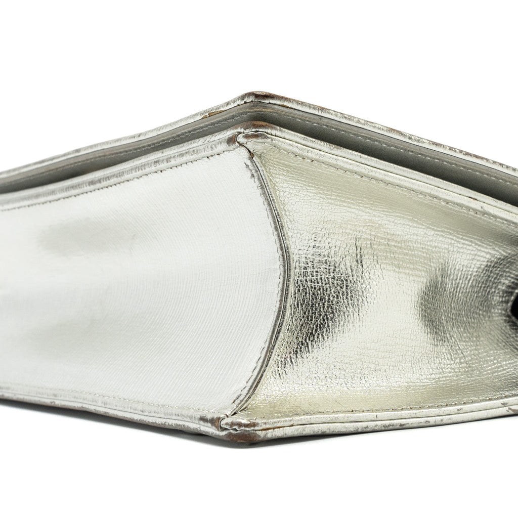 DIOR DIORAMA BAG GOATSKIN METALLIC SILVER LGHW